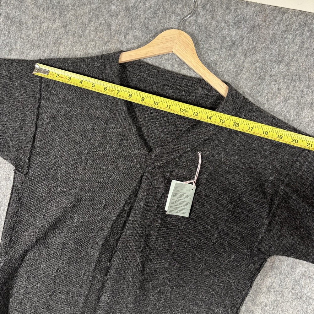Centro De Textiles Tradicionales Del Cusco Alpaca Wool Sweater Gray V Neck Peru - Picture 10 of 12